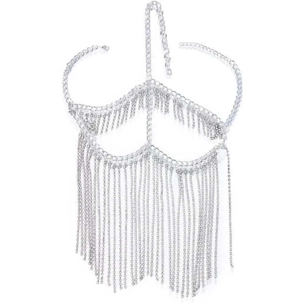 Sexy Full Rhinestone Layered Masquerade Party Mask Face Jewelry for Women